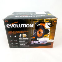 Evolution R210CMS miter saw, 210 mm, 230V, multi-purpose saw blade, compact, precise cuts, power tool