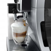 DeLonghi ECAM 380.85.SB Fully Automatic Coffee Machine, 1450 W, 15 bar, 1.8 L Tank, 300 g Bean Container, Silver, for Coffee Beans