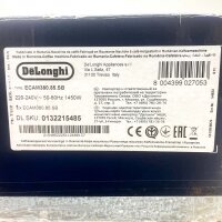 DeLonghi ECAM 380.85.SB Fully Automatic Coffee Machine, 1450 W, 15 bar, 1.8 L Tank, 300 g Bean Container, Silver, for Coffee Beans
