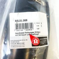 Hausammann hand-lever grease gun, M10x1, 400g, 300bar, for NLGI 3 cartridges, black steel tube