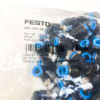Festo QSL-1/8-6-100 L-Steckverschraubung, 100 Stück, R1/8 Außengewinde, für 6 mm Schlauch, -0,95 bis 14 bar, -10 bis 80°C, NW 4,2 mm
