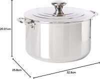 Le Creuset 3-ply Plus Kochtopf 24 cm, 6,6 L, Edelstahl...