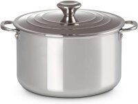 Le Creuset 3-ply Plus saucepan 24 cm, 6.6 L, 18/10 stainless steel, silver, incl. stainless steel lid, oven-safe