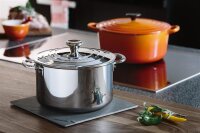Le Creuset 3-ply Plus saucepan 24 cm, 6.6 L, 18/10 stainless steel, silver, incl. stainless steel lid, oven-safe