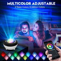 Aurora Smart Projector Night Light, Starry Sky with Northern Lights, App Control, Music Speaker, Remote Control, Night Light for Bedroom