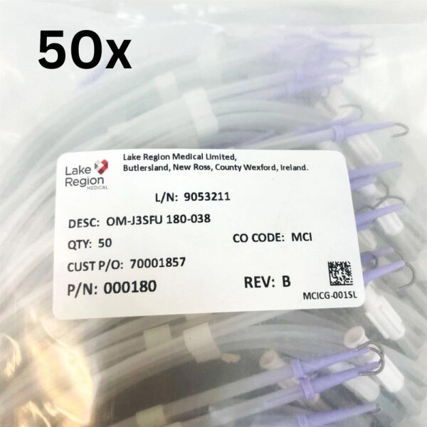 Lake Region Medical OM-J3SFU 180-038, medical assembly kit, 50 pieces, P/N 000180, sterile disposable components
