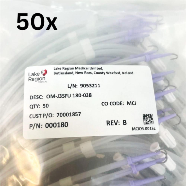 Lake Region Medical OM-J3SFU 180-038, medical assembly kit, 50 pieces, P/N 000180, sterile disposable components