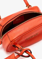 Versace Tag Bowling mini bag, nappa leather, orange, compact handbag with logo detail and zipper