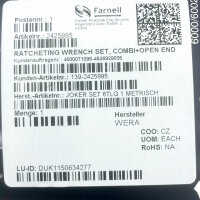 Wera 6000/6002 Joker 6-tlg. Maul-Ringratschenschlüssel-Set, Chrom-Molybdän, Endanschlag, Doppel-Sechskant, 30° Rückschwenkwinkel