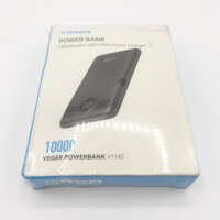 Veger V1140 Powerbank 10,000 mAh, 22.5 W, LED display, lithium polymer, USB-C bidirectional, Micro-USB