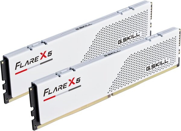 G.SKILL Flare X5 DDR5 RAM, F5-6000J3036F48GX2-FX5W, 96GB (2x48GB), 6000MT/s, CL30, 1,35V, U-DIMM, AMD EXPO, Weiß