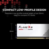 G.SKILL Flare X5 DDR5 RAM, F5-6000J3036F48GX2-FX5W, 96GB (2x48GB), 6000MT/s, CL30, 1,35V, U-DIMM, AMD EXPO, Weiß