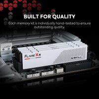 G.SKILL Flare X5 DDR5 RAM, F5-6000J3036F48GX2-FX5W, 96GB (2x48GB), 6000MT/s, CL30, 1,35V, U-DIMM, AMD EXPO, Weiß