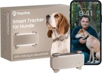 Tractive DOG GPS Tracker Braun, GPS-Tracker für Hunde, Live-Ortung, Echtzeit-Tracking, Weglaufalarm, Vitalwerte, wasserdicht