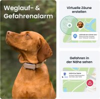 Tractive DOG GPS Tracker Braun, GPS-Tracker für Hunde, Live-Ortung, Echtzeit-Tracking, Weglaufalarm, Vitalwerte, wasserdicht