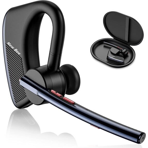 New Bee M50 Bluetooth In-Ear Headset, Dual-Mic DSP Noise Cancelling, 24h Gesprächszeit, 49ft Reichweite, inkl. Etui & USB-Kabel