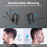 New Bee M50 Bluetooth In-Ear Headset, Dual-Mic DSP Noise Cancelling, 24h Gesprächszeit, 49ft Reichweite, inkl. Etui & USB-Kabel