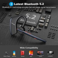 New Bee M50 Bluetooth In-Ear Headset, Dual-Mic DSP Noise Cancelling, 24h Gesprächszeit, 49ft Reichweite, inkl. Etui & USB-Kabel