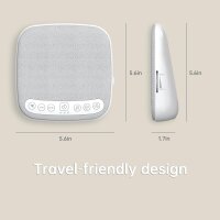 White Noise Machine S9, portable sound machine, 1200 mAh battery, USB, 18 sounds, timer, night light, over 10 hours runtime, grey
