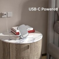 White Noise Machine S9, portable sound machine, 1200 mAh battery, USB, 18 sounds, timer, night light, over 10 hours runtime, grey