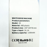 White Noise Machine S9, portable sound machine, 1200 mAh battery, USB, 18 sounds, timer, night light, over 10 hours runtime, grey