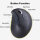 JOMAA D1527C8, vertikale ergonomische Speed-Roller-Maus, wiederaufladbar, Low-Power-Anzeige, kabellos, USB-Empfänger