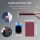Jomaa foldable Bluetooth keyboard QWERTY, model no., 2-fold, touchpad, ultra-thin, supports up to 3 devices, burgundy
