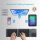 Jomaa DF012T Foldable Bluetooth Keyboard, QWERTY, Touchpad, Tri-Fold, Ultra-Slim, 3 Devices, USB-C, 10m Range, for Smartphone/Tablet/PC