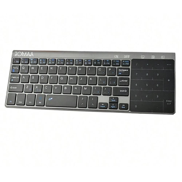 JOMAA Bluetooth Keyboard with Touchpad, Dual-Mode, Slim, Wireless, Numeric Keypad, Mouse Function, Compatible with Windows, Android, iOS, Grey