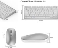 Kabelloses Tastatur-Maus-Set, Dual-Mode Bluetooth/2,4 GHz, Multi-Device, wiederaufladbar, Type-C, Silber, 10 m Reichweite
