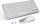 Kabelloses Tastatur-Maus-Set, Dual-Mode Bluetooth/2,4 GHz, Multi-Device, wiederaufladbar, Type-C, Silber, 10 m Reichweite