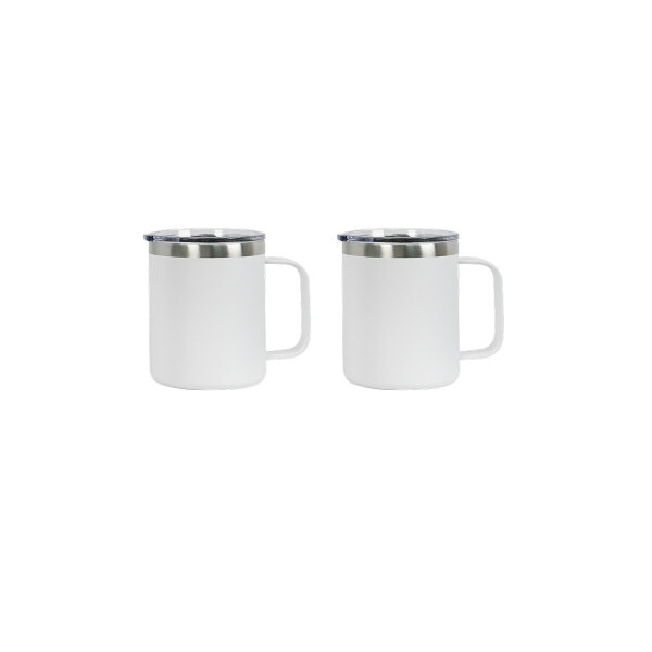 eufyMake V72S0 Edelstahl-Reisebecher 355 ml, doppelwandig, auslaufsicher, individuell anpassbar, 2er-Set