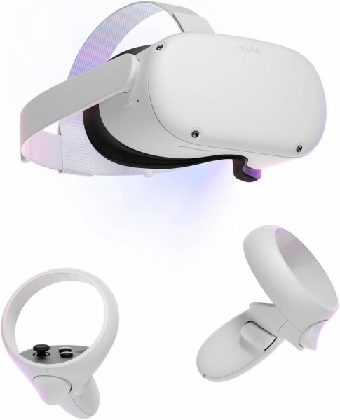 Meta Quest 2 VR-Headset, 128GB, Standalone, 1832x1920 LCD, 90Hz, 360° Sichtfeld, Wi-Fi, USB-C, Touch-Steuerung, Gaming & Fitness