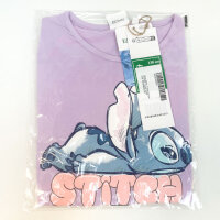 Disney Lilo & Stitch Kinder Langarmshirt, Größe 128, lila, Motivdruck, Rundhals, Baumwolle