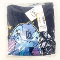 Disney Lilo & Stitch Damen Fleece-Pyjama Set, Dunkelblau, Langarmshirt & Hose, weicher Schlafanzug, Stitch Motiv, Größe X