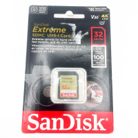 SanDisk Extreme SDHC 32GB memory card, 100MB/s, UHS-I,...