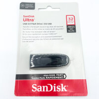 SanDisk Ultra USB Flash Drive 32GB, USB 3.0, 130MB/s Read, Retractable Connector, Black