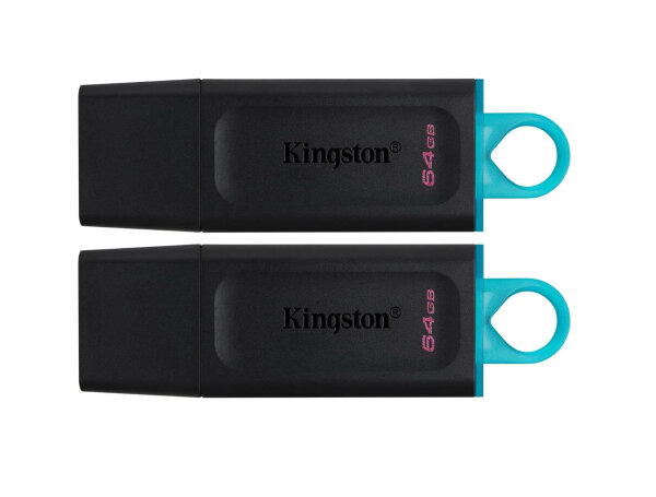 Kingston DataTraveler Exodia 64GB USB 3.2 Gen 1, 2er-Set, Flash Drive, USB-Stick mit Schutzkappe
