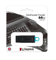 Kingston DataTraveler Exodia 64GB USB 3.2 Gen 1, 2er-Set, Flash Drive, USB-Stick mit Schutzkappe