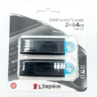 Kingston DataTraveler Exodia 64GB USB 3.2 Gen 1, 2er-Set, Flash Drive, USB-Stick mit Schutzkappe