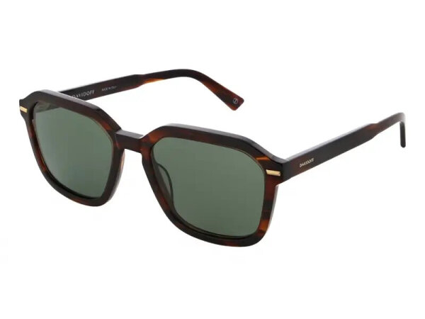 Davidoff DAPS 112-02 sunglasses, 55mm lenses, 19mm bridge, 150mm temples, brown acetate frame, green lenses
