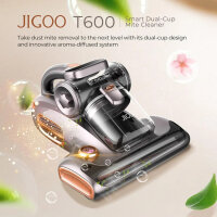 JIGOO T600 Matratzenstaubsauger, 700W, Dual Cup System, 0,5L Behälter, 220–240V, Milben- und Staubentferner