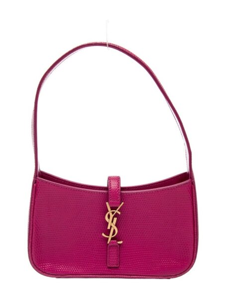 Saint Laurent Le 5À7 Mini Hobo Bag, 2023, small shoulder bag, acid pink, leather, gold-tone details