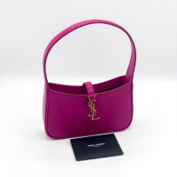 Saint Laurent Le 5À7 Mini Hobo Bag, 2023, small shoulder bag, acid pink, leather, gold-tone details