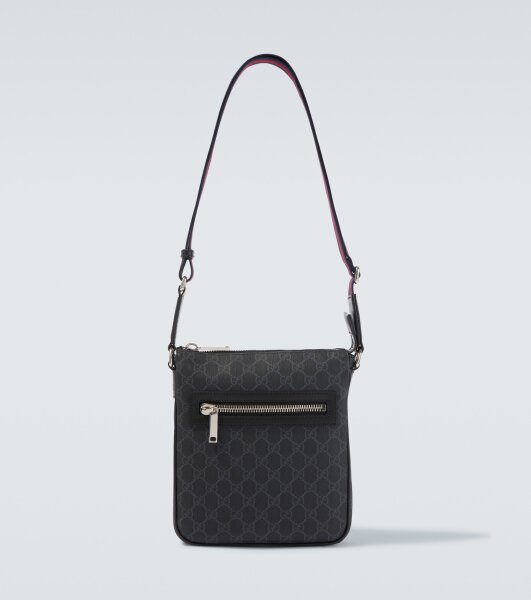 Gucci GG Umhängetasche, Canvas und Leder, Crossbody Bag, ikonisches Monogramm, verstellbarer Schulterriemen
