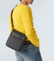 Gucci GG Umhängetasche, Canvas und Leder, Crossbody Bag, ikonisches Monogramm, verstellbarer Schulterriemen