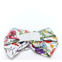 Gucci Seiden-Haarband, Monogram Flora Print, Größe M (57 cm), Weiß/Multicolor, luxuriöses Accessoire