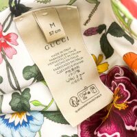 Gucci Seiden-Haarband, Monogram Flora Print, Größe M (57 cm), Weiß/Multicolor, luxuriöses Accessoire