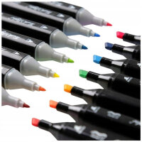 Touch 168-tlg. Marker-Set, 168 Farben, Alkoholmarker, Kunstmarker, inkl. schwarzer Reißverschlusstasche
