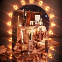 Charlotte Tilbury Charlotte’s Beauty Treasure Chest BCE4UUA5H, cosmetic gift set, makeup and beauty set, orange/gold, luxurious design, diverse beauty products